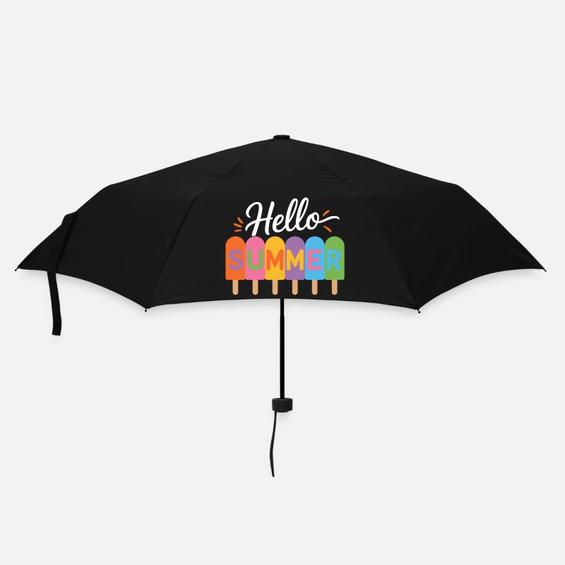 Hallo Sommer - Regenschirm (klein) - Schwarz