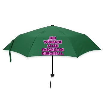 Gegen Faschisten Pink Protest - Regenschirm (klein) - Flaschengrün - Vorne