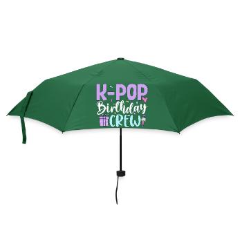 K Pop Birthday Crew - Regenschirm (klein) - Flaschengrün - Vorne