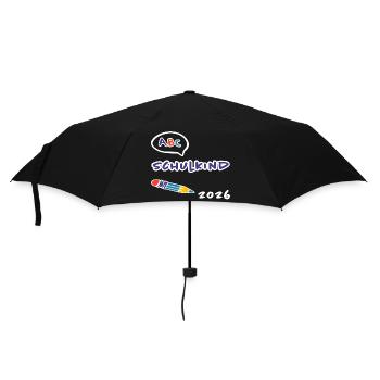 Schulkind 2026 ABC Einschulung Stift - Regenschirm (klein) - Schwarz - Vorne
