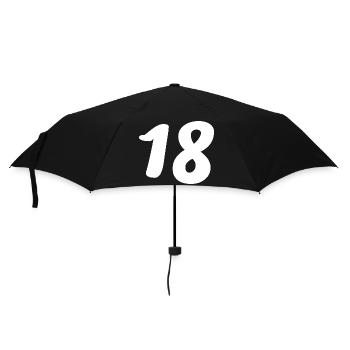 18. 18 ANS. 18e ANNIVERSAIRE. ANNIVERSAIRE 18 ANS. - Parapluie standard - noir - Devant