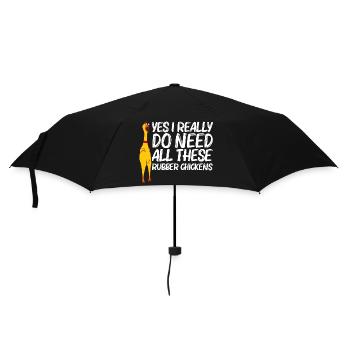 Ja, ich brauche wirklich Gummihühner - Regenschirm (klein) - Schwarz - Vorne
