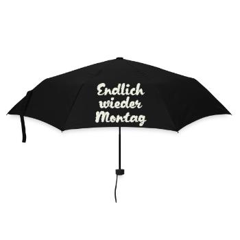 Finally Monday again - Umbrella (small) - black - Front