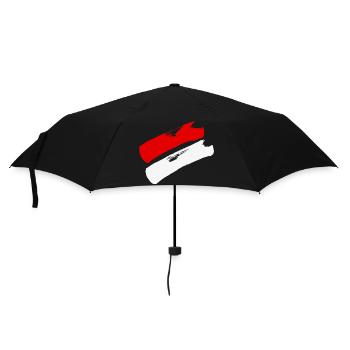 Hessen Flagge / Pinselstriche - Regenschirm (klein) - Schwarz - Vorne