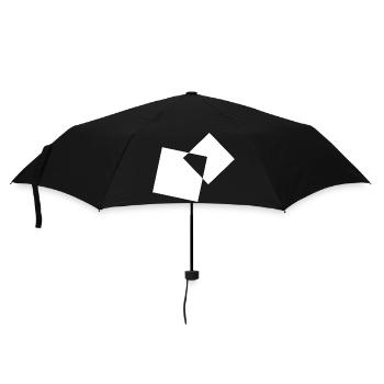 Geometrische Überlappungsquadrate - Regenschirm (klein) - Schwarz - Vorne