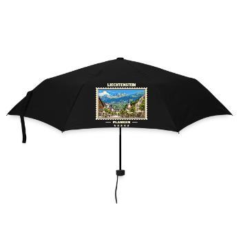 Liechtenstein Planken Vintage Reisemarke - Regenschirm (klein) - Schwarz - Vorne