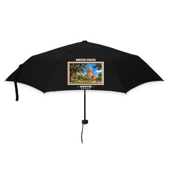 Vereinigte Staaten Austin Vintage Reisemarke - Regenschirm (klein) - Schwarz - Vorne