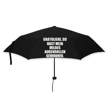GRATULIERE, DU HAST MEIN MILDES AUGENROLLEN - Regenschirm (klein) - Schwarz - Vorne