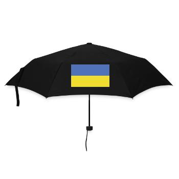 Ukraine Flagg Flage - Regenschirm (klein) - Schwarz - Vorne