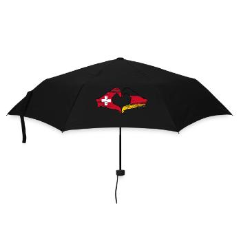 Schweiz Deutschland Flagge Hände Herzform used - Regenschirm (klein) - Schwarz - Vorne