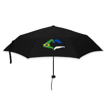 Brasilien Estland Flagge Haende Herzform - Regenschirm (klein) - Schwarz - Vorne