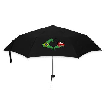 Brasilien Kenia Flagge Hände Herzform used - Regenschirm (klein) - Schwarz - Vorne