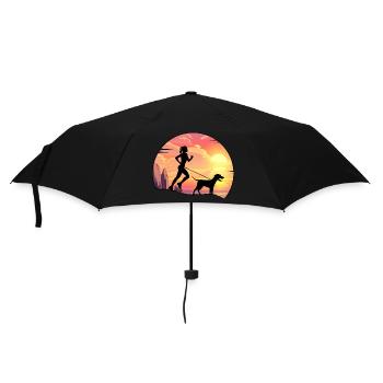 Canicross dogrun canicross-girl laufen mit Hund - Regenschirm (klein) - Schwarz - Vorne