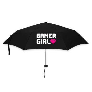 Gamer Girl Videospiele Gaming - Regenschirm (klein) - Schwarz - Vorne