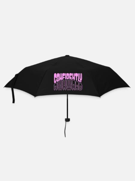 Confidently awkward in pink - Umbrella (small) - black