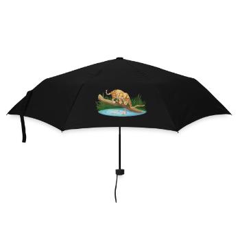 Chasse au léopard dans l’eau - Parapluie standard - noir - Devant