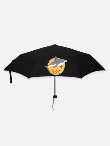 Hai Symbol - Regenschirm (klein) - Schwarz