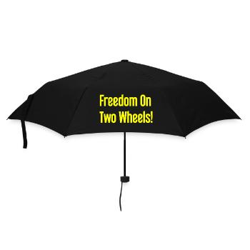 Freedom on Two Wheels - Cyclist Design - Umbrella (small) - black - Front