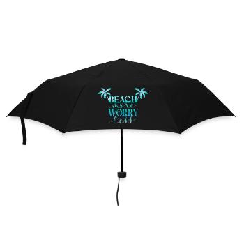 Beach More. Worry Less. - Umbrella (small) - black - Front