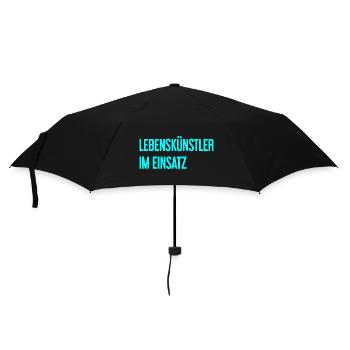 Lebenskünstler im Einsatz - Regenschirm (klein) - Schwarz - Vorne