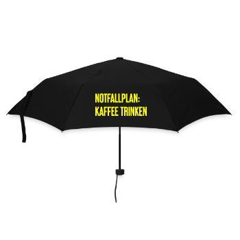 Kaffee-Notfallplan - Regenschirm (klein) - Schwarz - Vorne