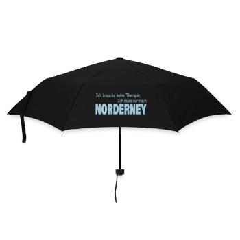 Therapie NORDERNEY - Regenschirm (klein) - Schwarz - Vorne