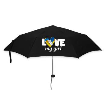 Love My Girl Volleyball Fan Volleyballplayer - Regenschirm (klein) - Schwarz - Vorne