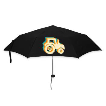 Retro-Traktor - Regenschirm (klein) - Schwarz - Vorne