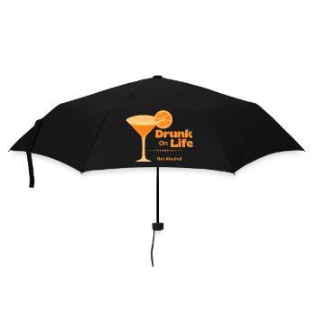 Drunk on Life - Regenschirm (klein) - Schwarz - Vorne