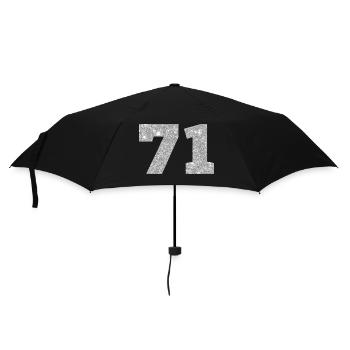 71 paillettes argenté - 71 anniversaire - Parapluie standard - noir - Devant