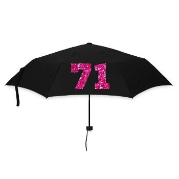 71 paillettes rose - 71 anniversaire - Parapluie standard - noir - Devant