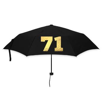 71 Gold Glitter - 71 Geburtstag - Regenschirm (klein) - Schwarz - Vorne