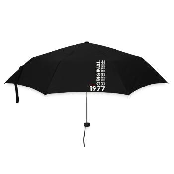 48th Birthday Gift Husband Original February 1977 - Umbrella (small) - black - Front