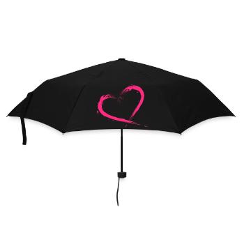 Heart Design Brush pink pink New variant - Umbrella (small) - black - Front