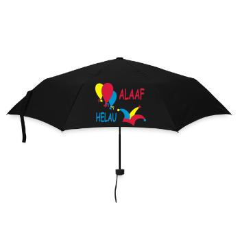 Farbenfrohe Karneval und Clown-Illustration - Regenschirm (klein) - Schwarz - Vorne