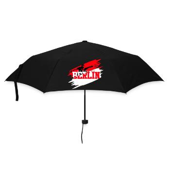 Fußball Berlin - Regenschirm (klein) - Schwarz - Vorne