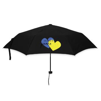 Cœurs bleu et jaune - Parapluie standard - noir - Devant