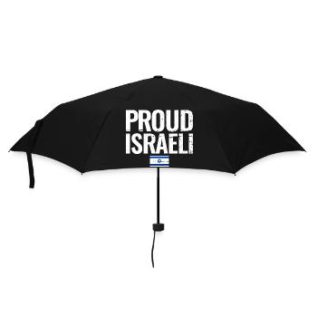 Proud Israeli Israel Vintage Israelische Flagge - Regenschirm (klein) - Schwarz - Vorne