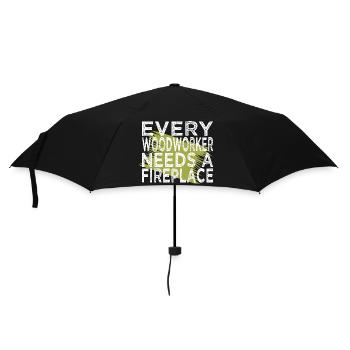 humor job safety helmet carpenter tshirts - Umbrella (small) - black - Front
