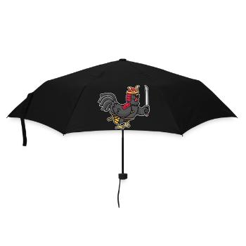 Funny drawing Rooster Japanese Samurai Hen Kawaii - Umbrella (small) - black - Front