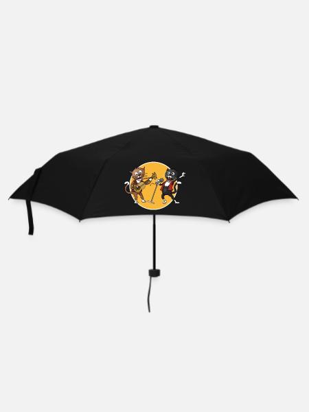 Two cats singing and playing a guitar together - Umbrella (small) - black