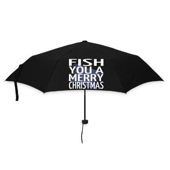 Pêche à la ligne Bateau de Noël Cadeau Ordinateur - Parapluie standard - noir - Devant
