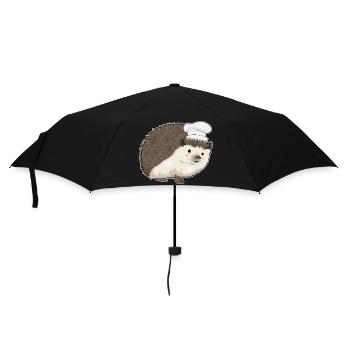 Hedgehog Chef Chef Hat Cooking - Umbrella (small) - black - Front