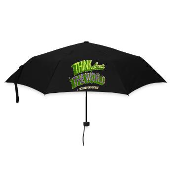 happy birthday present idea earth day apparel - Regenschirm (klein) - Schwarz - Vorne
