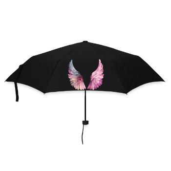 Pastel Watercolor Wings for Women - Umbrella (small) - black - Front