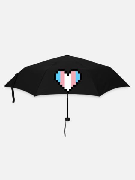 Transgender Pride Pixel Art Heart - Umbrella (small) - black