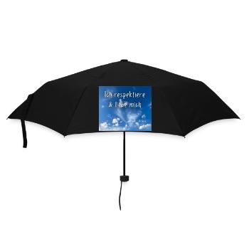 Ich respektiere & liebe mich - Regenschirm (klein) - Schwarz - Vorne