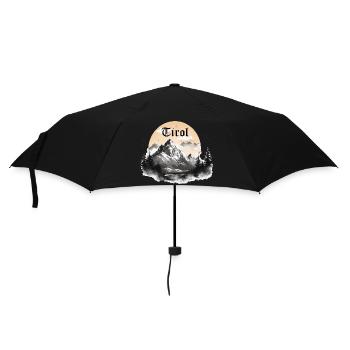 Tirol mit Berge, Geschenkidee Tirol Design - Regenschirm (klein) - Schwarz - Vorne