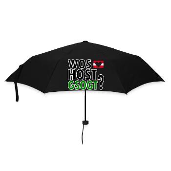 Lustiger Spruch Österreichischer Dialekt - Regenschirm (klein) - Schwarz - Vorne