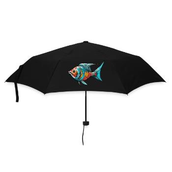 Colorful Graffiti Fish - Umbrella (small) - black - Front
